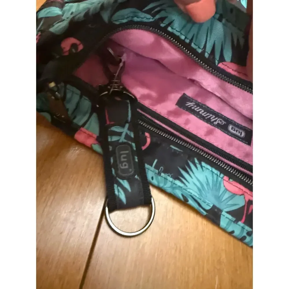 LUG RFID double dutch 3.0 crossbody flamingo black travel cleanable safety cute